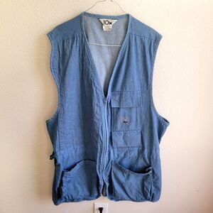 Vintage 10x Vest Mens 2XL Reg Blue Shooting Hunting Skeet Sporting Clay USA READ